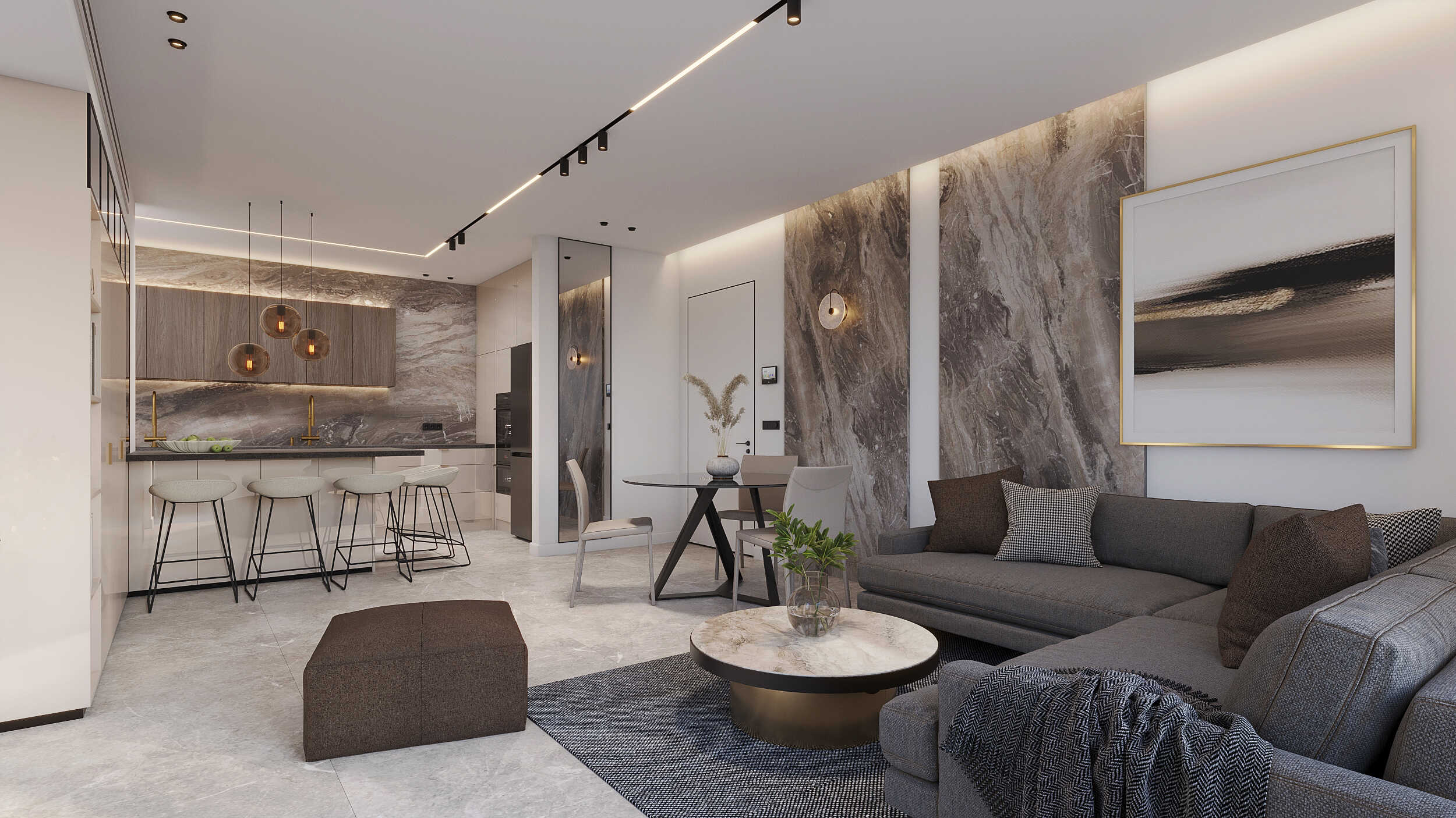 עיצוב-דירות-יוקרה-סלון-מודרני